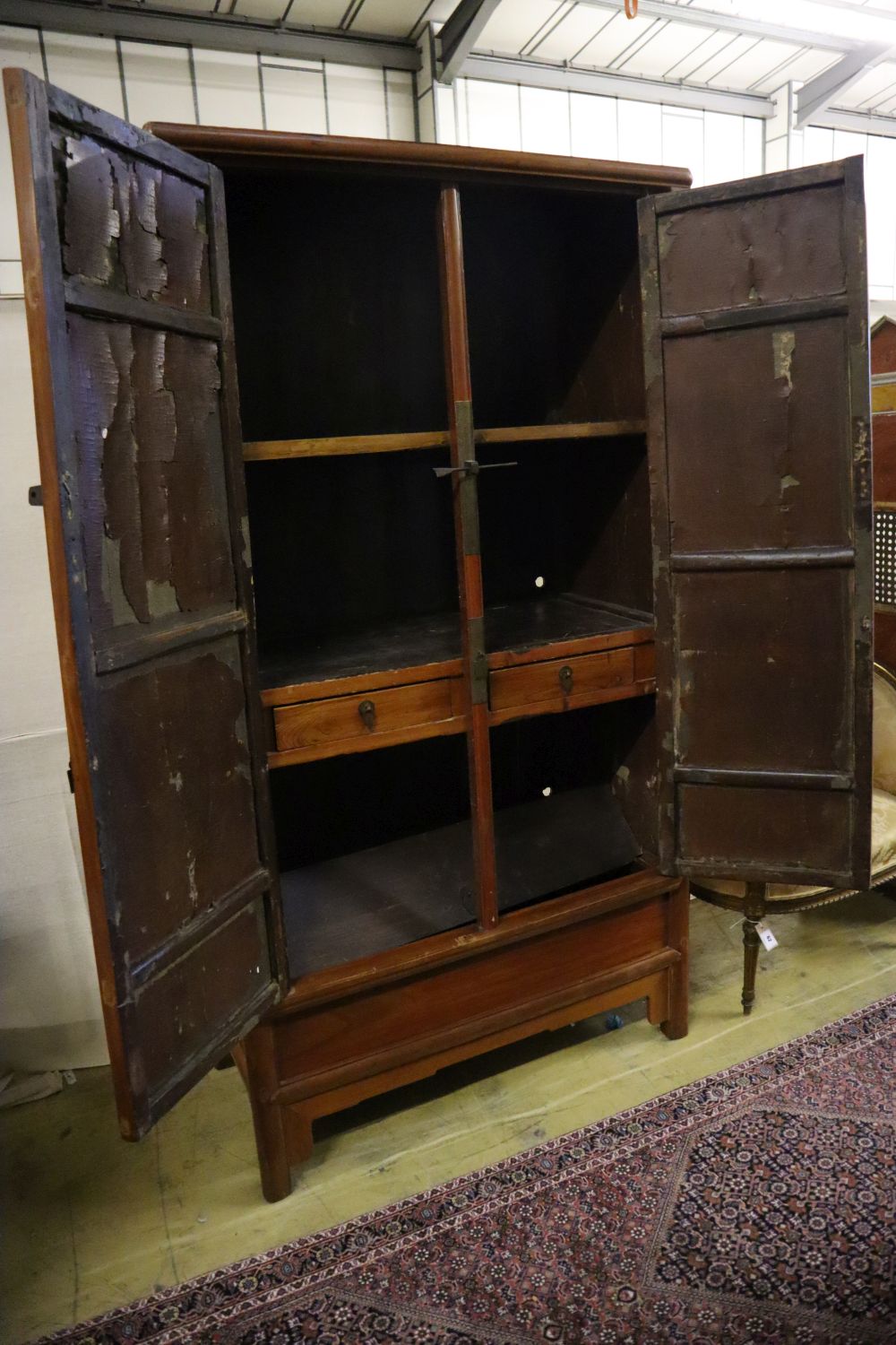 A Chinese wardrobe, width 104cm, depth 50cm, height 197cm